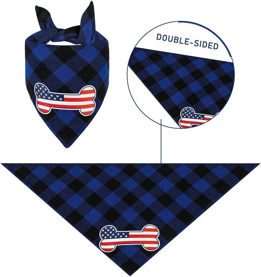 Dog Bandana Christmas Classic Plaid Pet Scarf Triangle Bibs Kerchief Merry Christmas Bandanas for Small Medium Dogs Pets