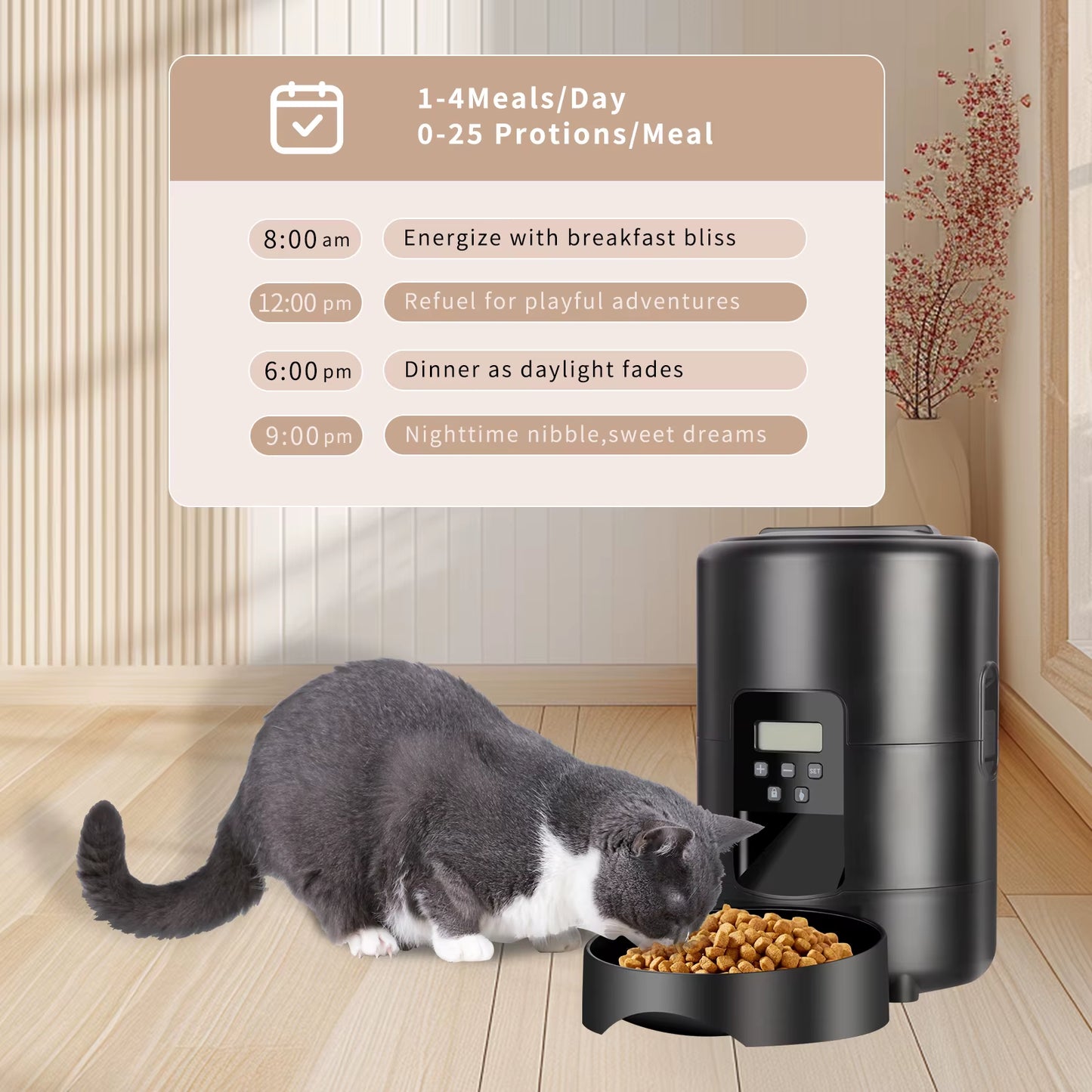 2L Tuya APP Automatic Pet Feeder Button Version Auto Cat Food Dispenser Smart Control Pet Feeder for Cats Dog Dry Food Bowl