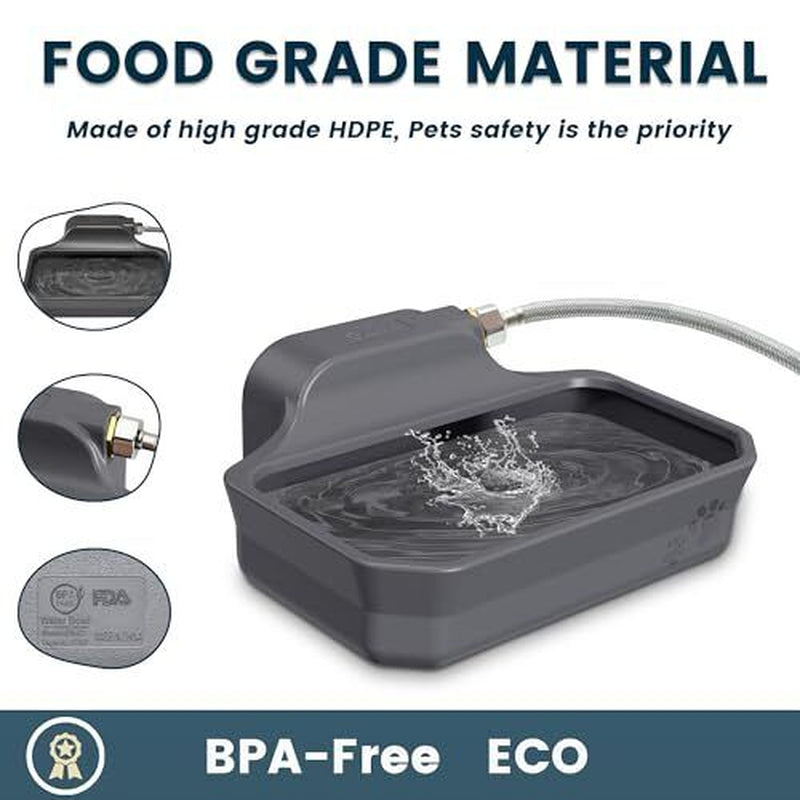 Automatic Dog Water Dispenser, 1 Gallon Dog Water Bowl for Outdoor, Extra Gray