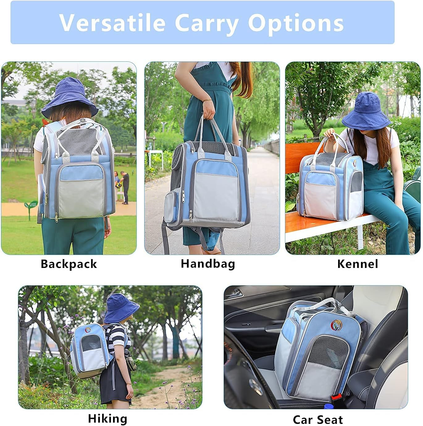 Cat Backpack Expandable - Pet Carrier Backpack - Cat Carrier Backpacks for Large Cats 20Lbs, Puppy Pet Backpack Carrier for Small Dogs, Airline Cat Travel Backpack Hiking Breathable Mesh