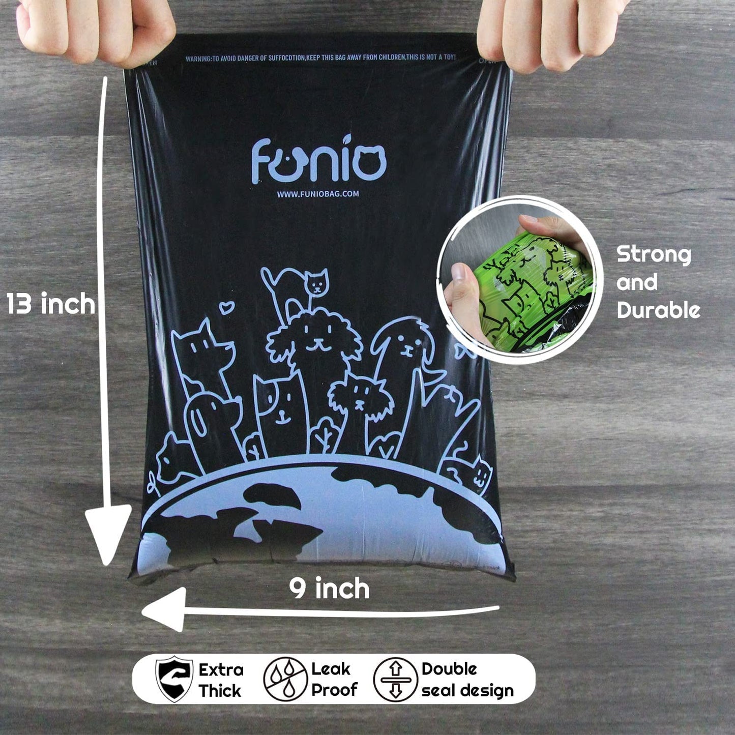 Scented Dog Poop Bag, Eco Friendly Poop Bags,360 Counts Dog Poop Bags with Dispenser,Black Dog Bags for Poop