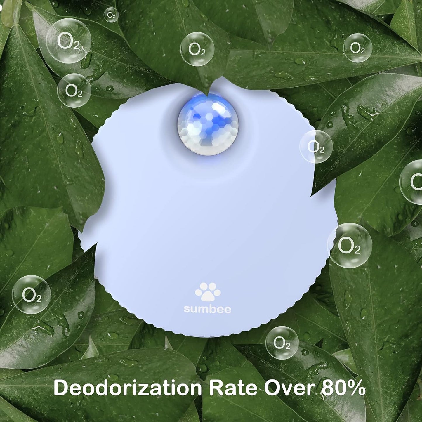 Cat Litter Deodorizer, Smart Odor Eliminator for Small Pets, Unscented and Dust-Free Deodorizer for Small Animals’ Toilet or Home, Rechargeable Smell Eliminator, Blue