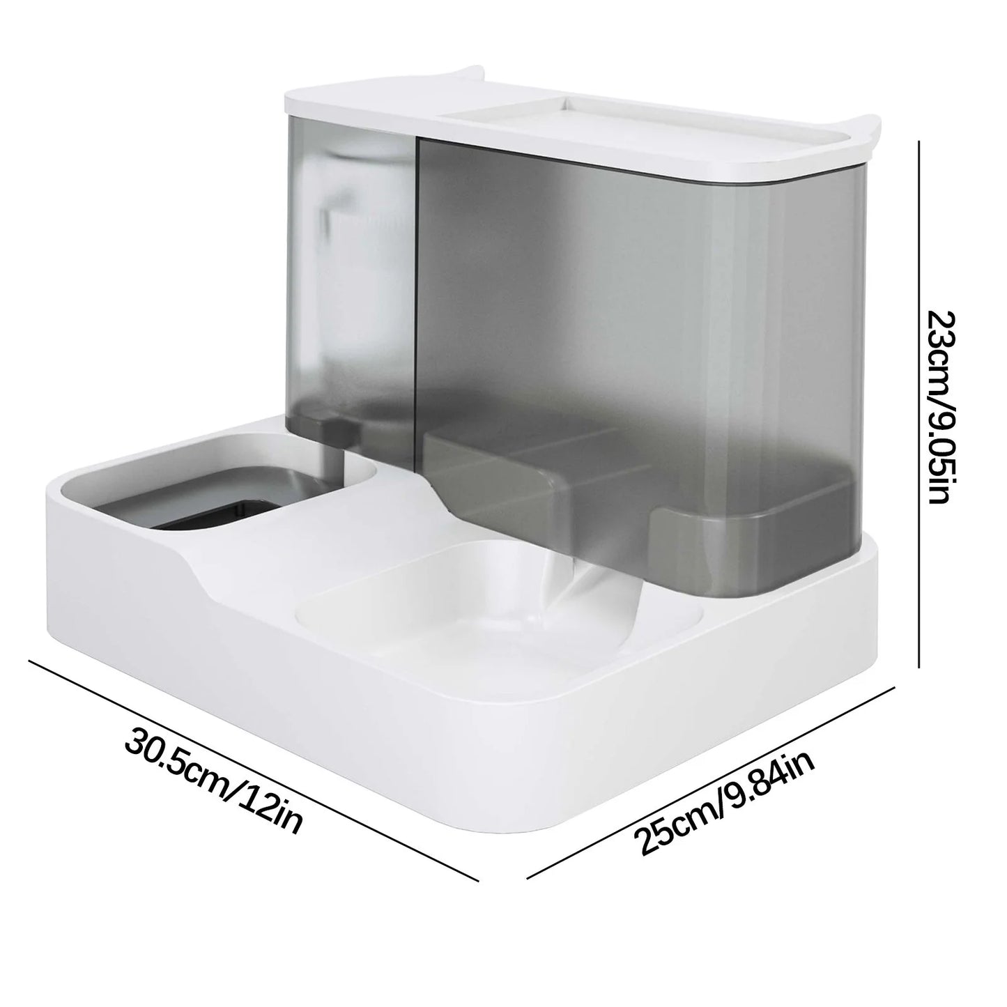 Dog Cat Feeder and Water Dispenser, Food Feeder and Waterer Set with Pet Food Bowl, Automatic Feeder, Cat, Dog, Automatic Water Dispenser, Dog Bowl, Cat Basin, Water Feeding Combination Bowl