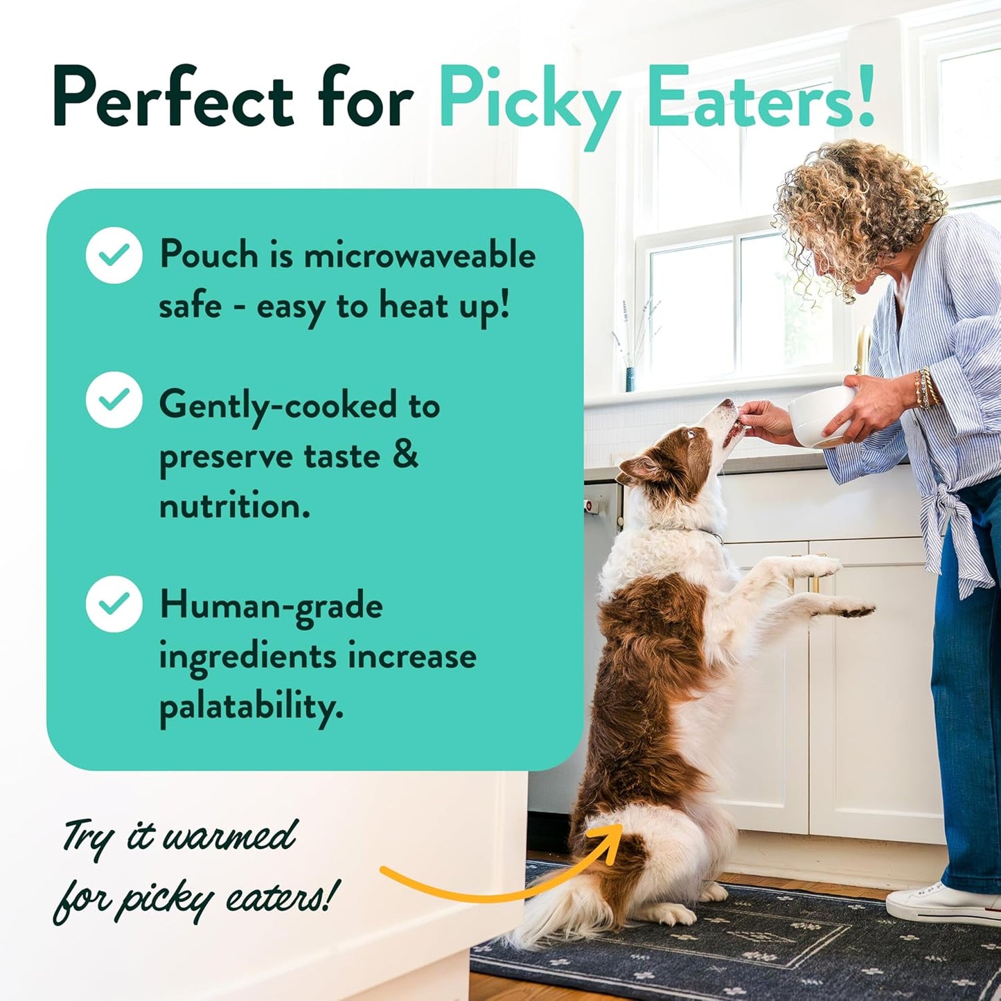 Mixed Fresh Dog Food Pouches Variety Pack - Human-Grade, Gluten-Free Wet Pet Meal Topper Mix-Ins & Meals - Small & Large Breed Puppy & Senior Dogs - Made in the USA - 8 Pack