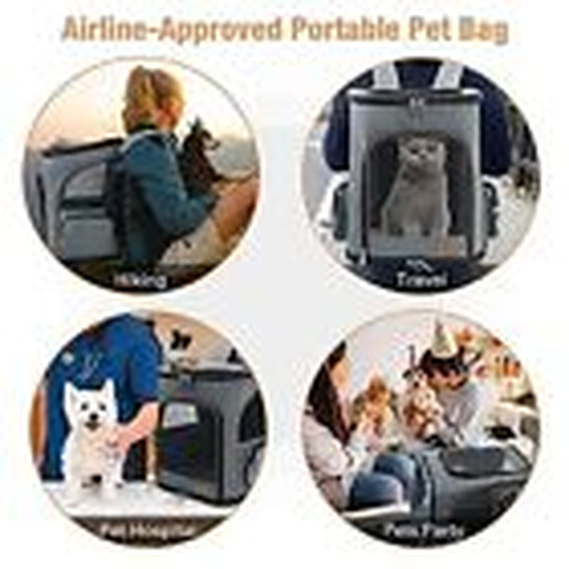 Cat Backpack Expandable Pet Carrier Backpack for 21.7"L X 13.0"W X 15.0"H Grey