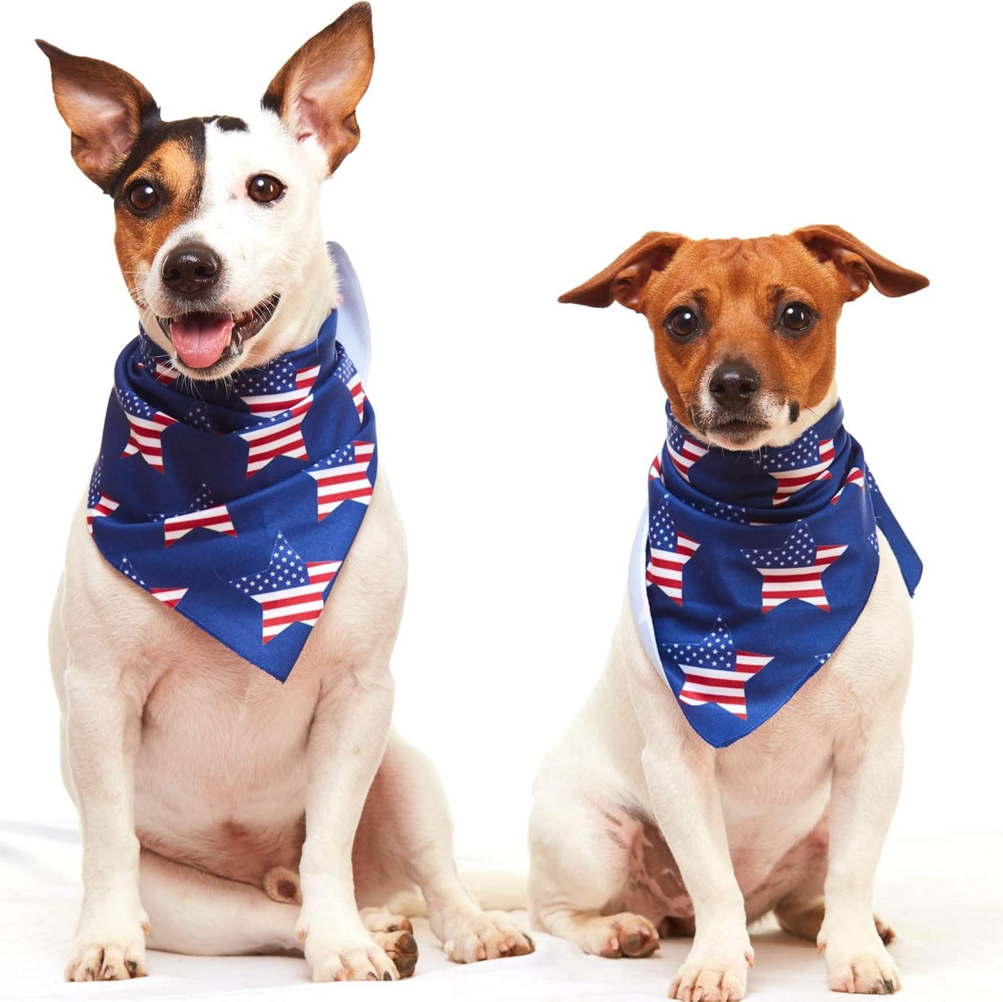 American Flag Dog Bandana - Patriotic 4Th of July Dog Bandana for Small, Medium, Large Dogs, US Flag Independence Day Dog Puppy Collar Bandana for Dogs Puppies Cats with Star Print, Blue