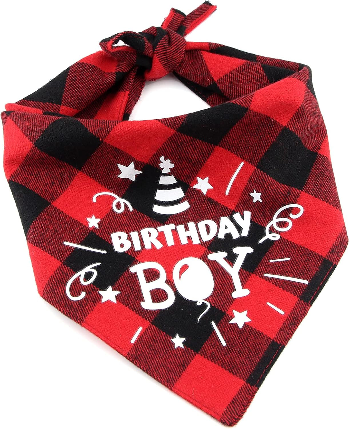 Dog Bandanas Dog Birthday Bandanas for Large Dogs 2 Strings Red Black Square Plaid Kerchief Scarf Bib for Medium Size Dog Small Puppy Cat Pet Christmas 1 Count Pack of 1