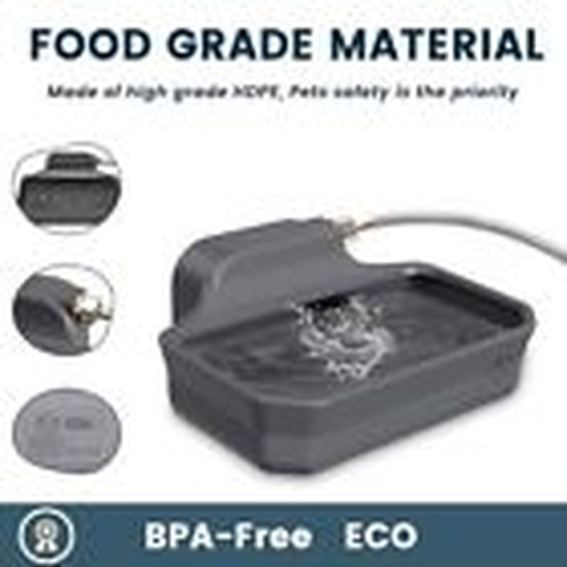 Automatic Dog Water Dispenser, 1 Gallon Dog Water Bowl for Outdoor, Extra Gray
