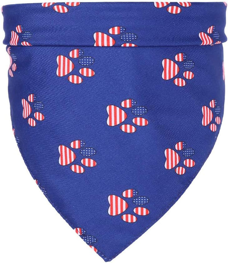 American Flag Dog Bandana USA Flag Accessories Decoration for Small and Medium Dogs Cats (Paw)