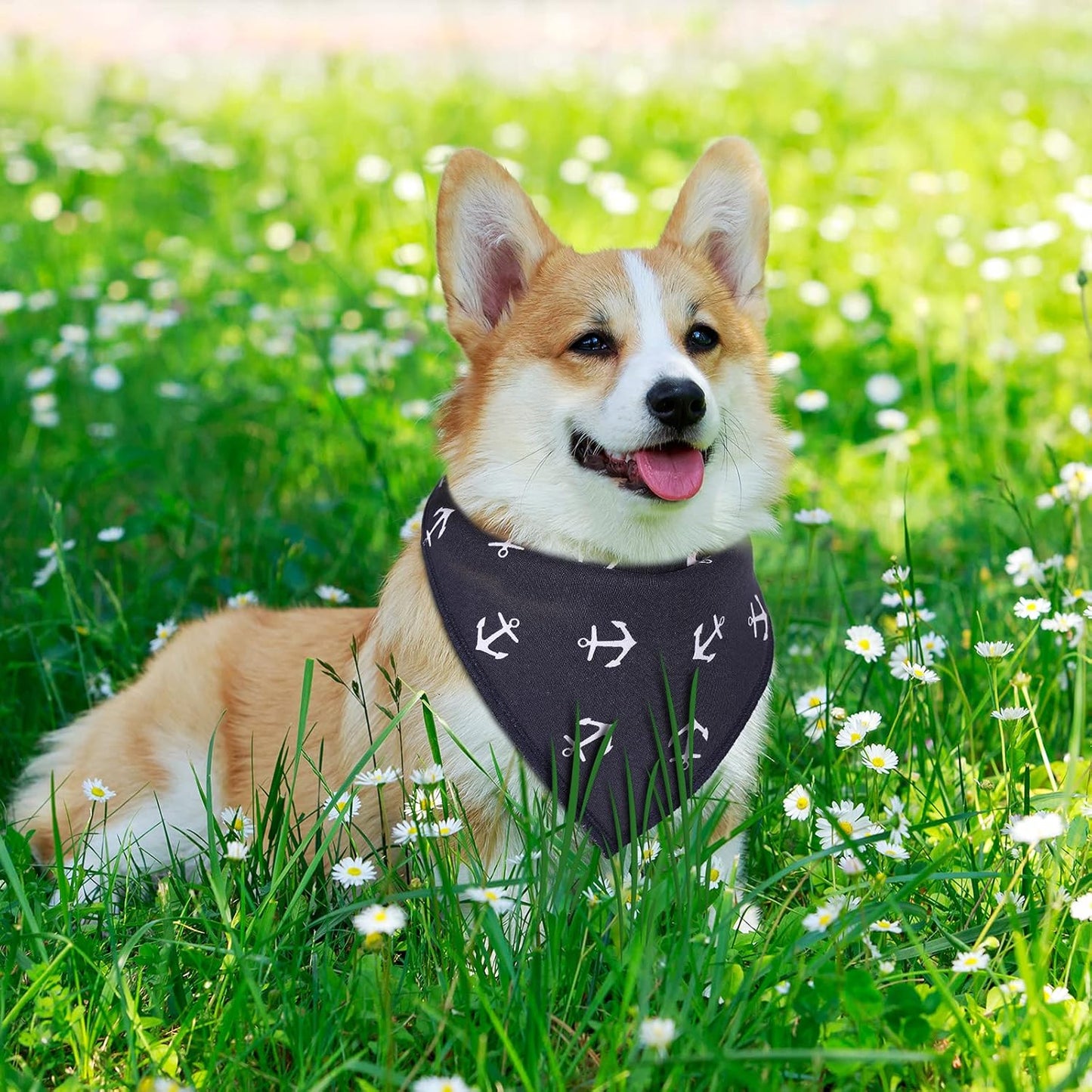 8 Pieces Dog Bandanas with Snaps Dog Triangle Scarf Puppy Kerchief Bandana Dog Bandanas Bibs Pet Scarf Accessories for Dogs Puppy Cats Supplies (Sea Animal Pattern)