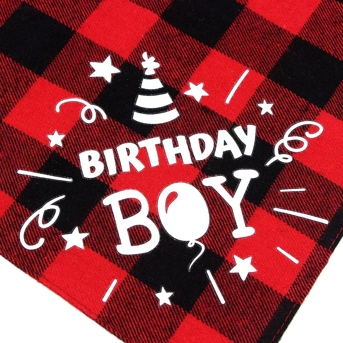Dog Bandanas Dog Birthday Bandanas for Large Dogs 2 Strings Red Black Square Plaid Kerchief Scarf Bib for Medium Size Dog Small Puppy Cat Pet Christmas 1 Count Pack of 1
