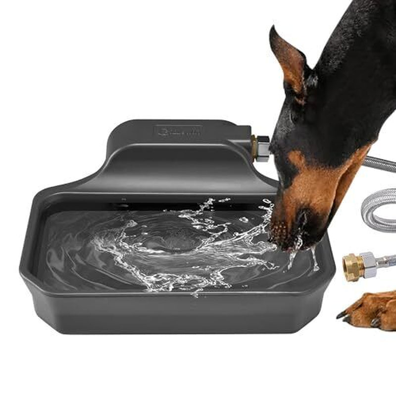 Automatic Dog Water Dispenser, 1 Gallon Dog Water Bowl for Outdoor, Extra Gray