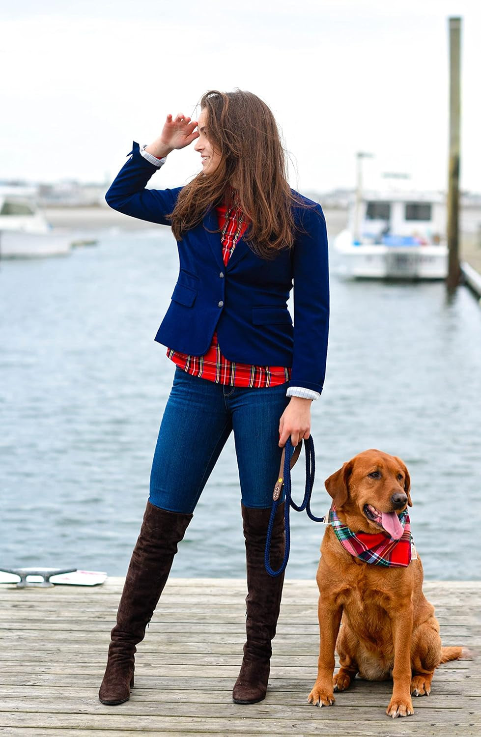 Christmas Dog Bandana in Tartan Plaid - Holiday Cozy Red Flannel Plaid Pet Bandana. Cute Dog Accessory for Fall and Winter for Large Medium and Small Dogs.