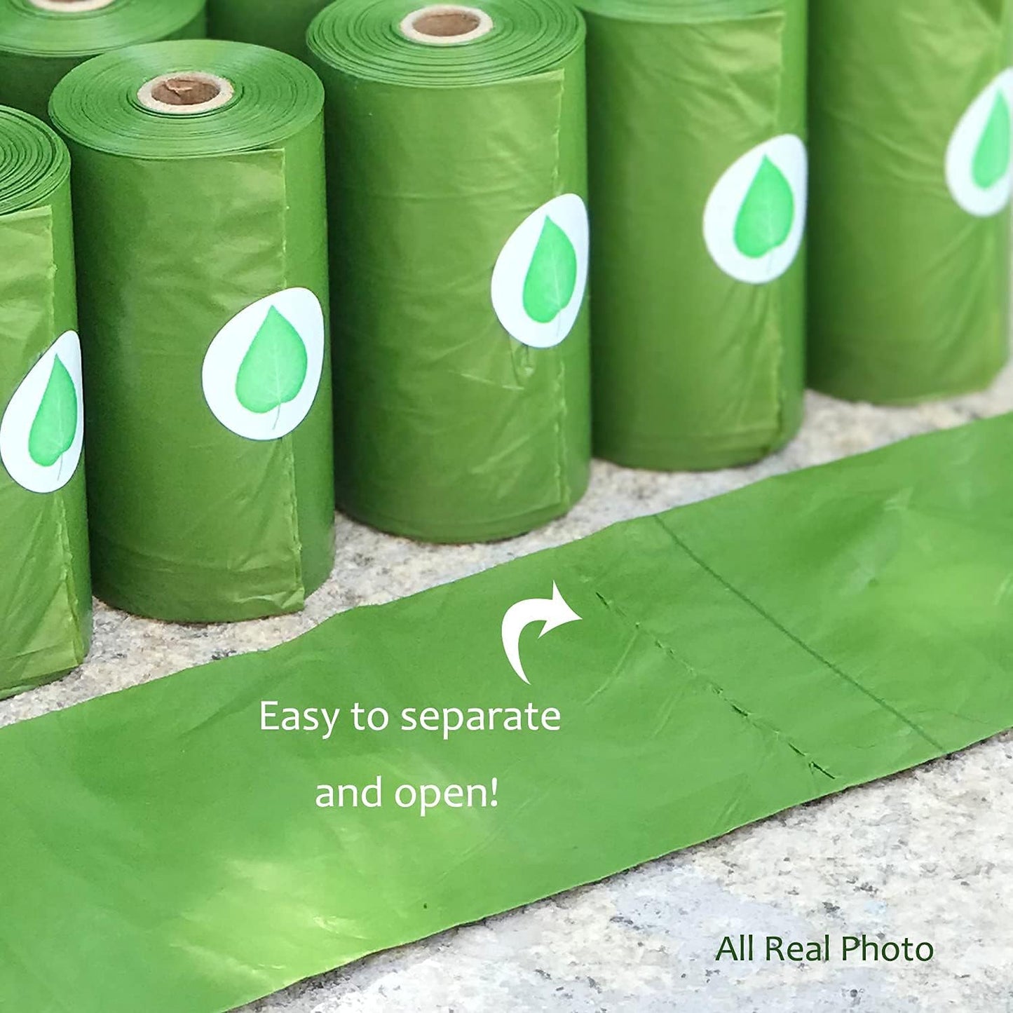 Dog Poop Bags, Extra Thick and Strong Poop Bags for Dogs, Leak Proof Dog Bags, Each Doggie Poop Bags Measures 9 X 13 Inches, 15 Dog Waste Bags per Roll (24 Rolls/360 Bags) Navy Green