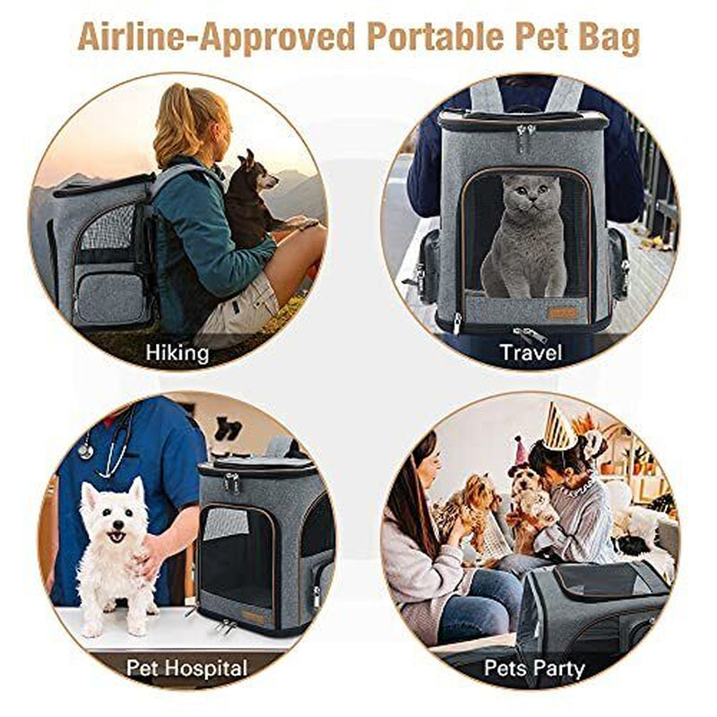 Cat Backpack Expandable Pet Carrier Backpack for 21.7"L X 13.0"W X 15.0"H Grey
