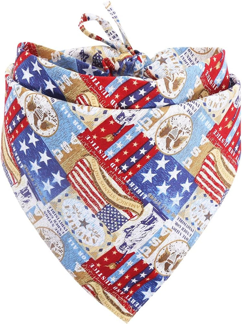 American Flag Dog Bandana USA Triangle Bibs Scarf Reversible Accessories for Dogs Pets Cat