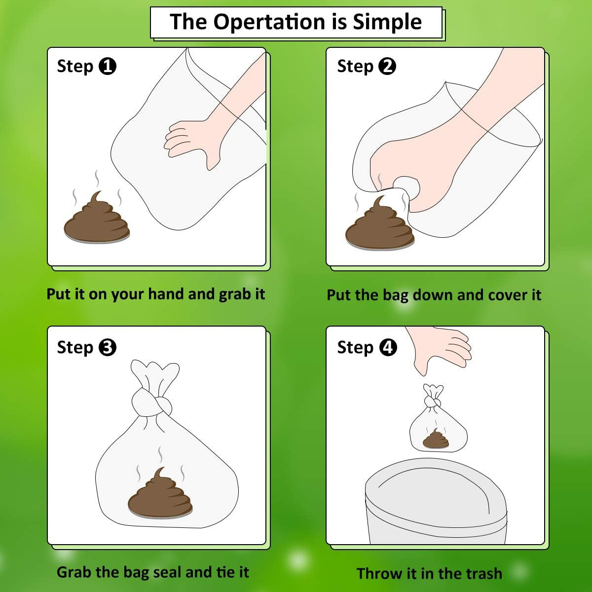 Dog Poop Bags, Extra Thick and Strong Dog Waste Bags, Leak-Proof Pet Waste Bags Refill Rolls, Large Size 9 X 13 Inches