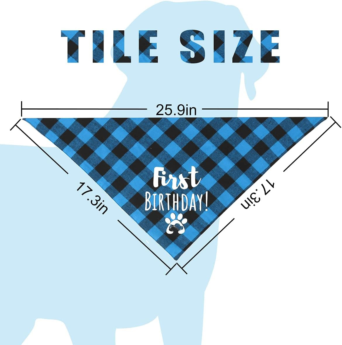 Classic Checkered Dog Bandana Cotton Bandana Puppy Neck Scarf Pet Triangle Birthday Scarf for Small Medium and Large Dogs Cats (Blue)