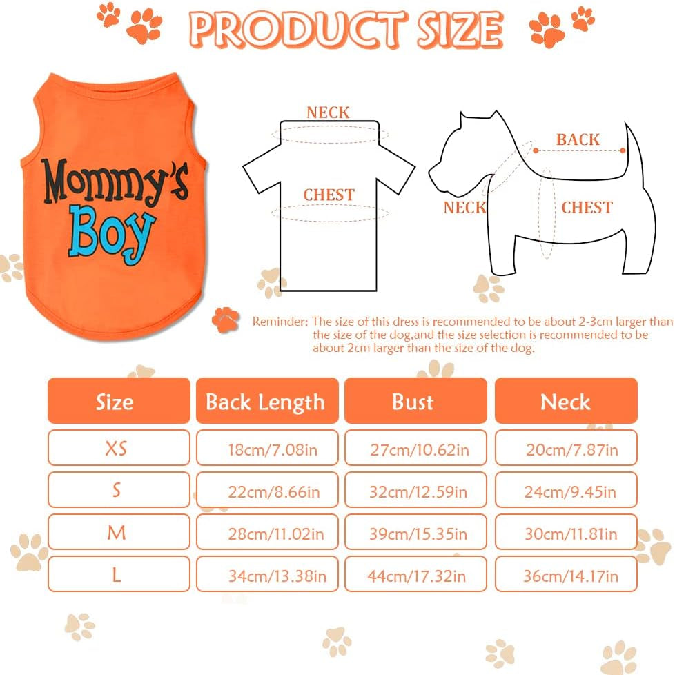 4 Pieces Thanksgiving Dog Clothes Pet Puppy Shirt Vest Cute Warm Clothing I Love Mommy'S Yorkie Chihuahua Outfit Cat Doggie Costumes (Medium/4.4-6.6 LB)