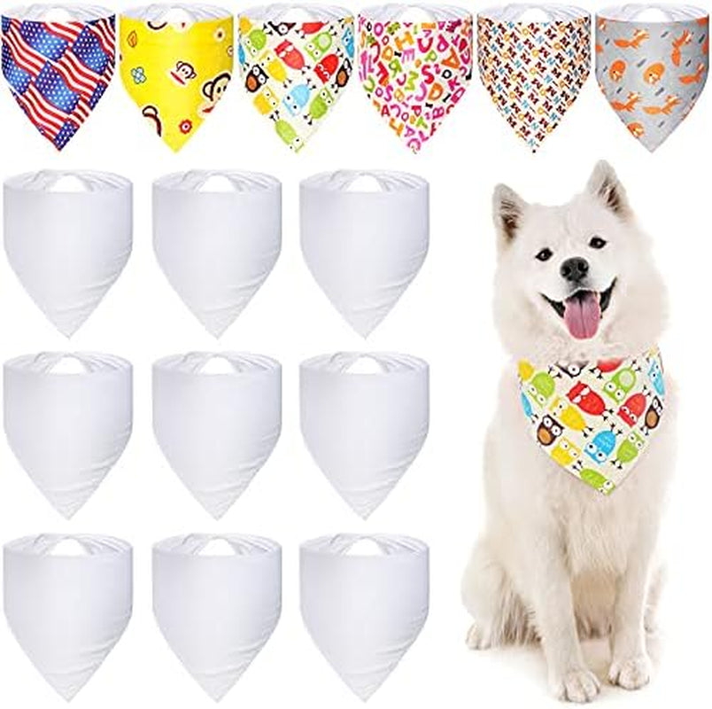 30 Pieces Sublimation Heat Transfer Dog Bandana Triangle Dog Scarf Polyester Pet Bandana DIY for Valentine Easter Saint Patrick'S Day