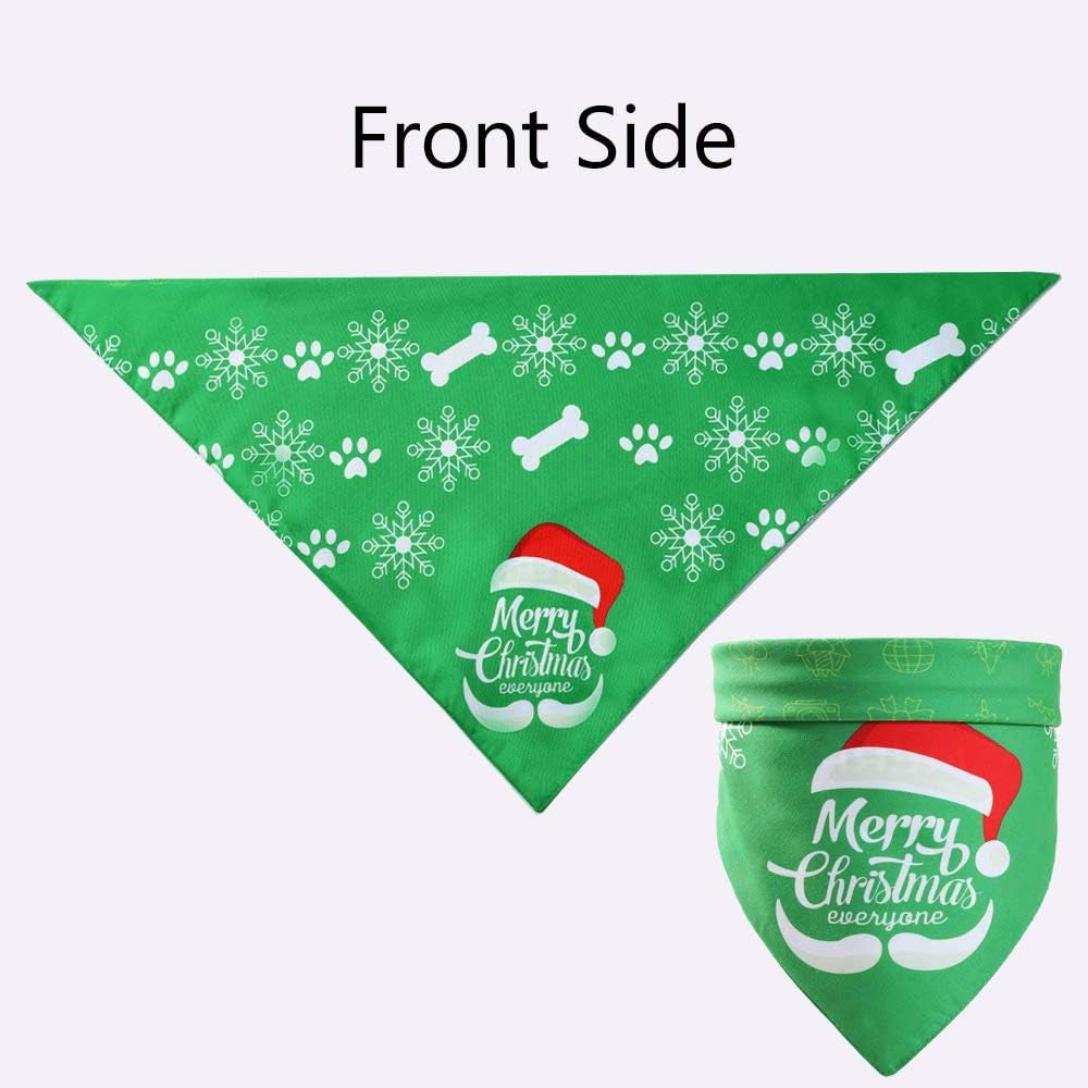 Christmas Dog Bandana, Pet Dog Puppy Holiday Scarf Triangle with Merry Christmas Snowman Print Accessories Bibs Kerchief Adjustable for Small Medium Large Dog 1 Pack