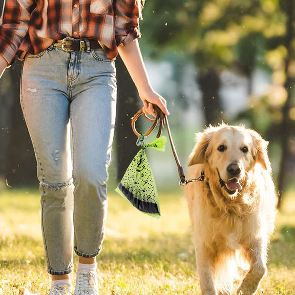 Dog Poop Bags Extra Thick Leak Proof Dog Waste Bags.Lavender-Scented Dog Poop Bags with EPI Additive,Doggie Poop Bag Carrier and Leash Clip Included…