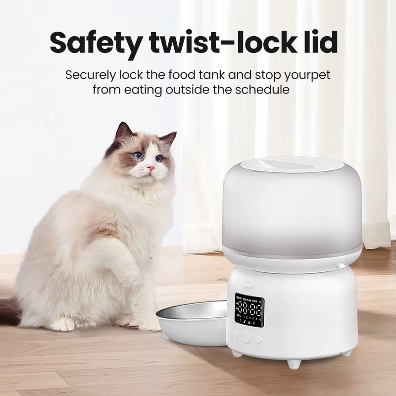 Automatic Cat Feeder 3L Smart Pet Food Dispenser Button Automatic Dog Feeder for Cats Pets Remote Control Feeding Supply