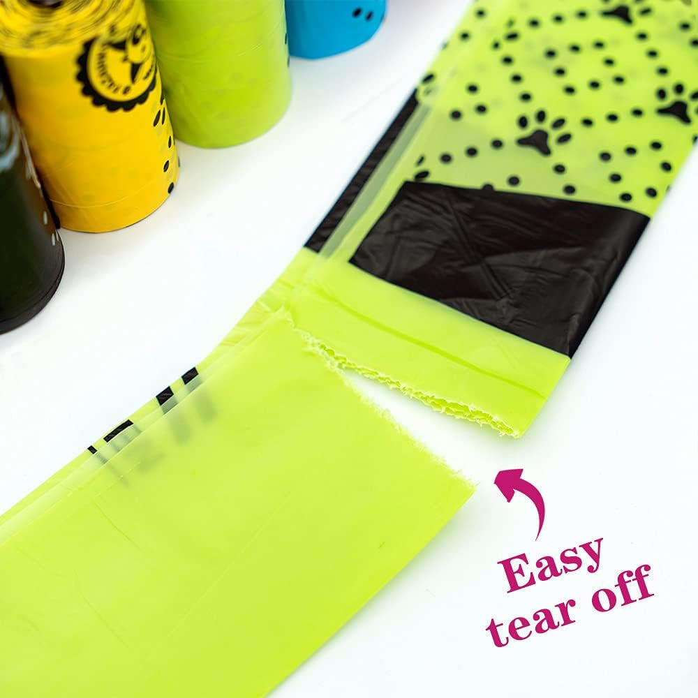 Dog Poop Bags Extra Thick Leak Proof Dog Waste Bags.Lavender-Scented Dog Poop Bags with EPI Additive,Doggie Poop Bag Carrier and Leash Clip Included…