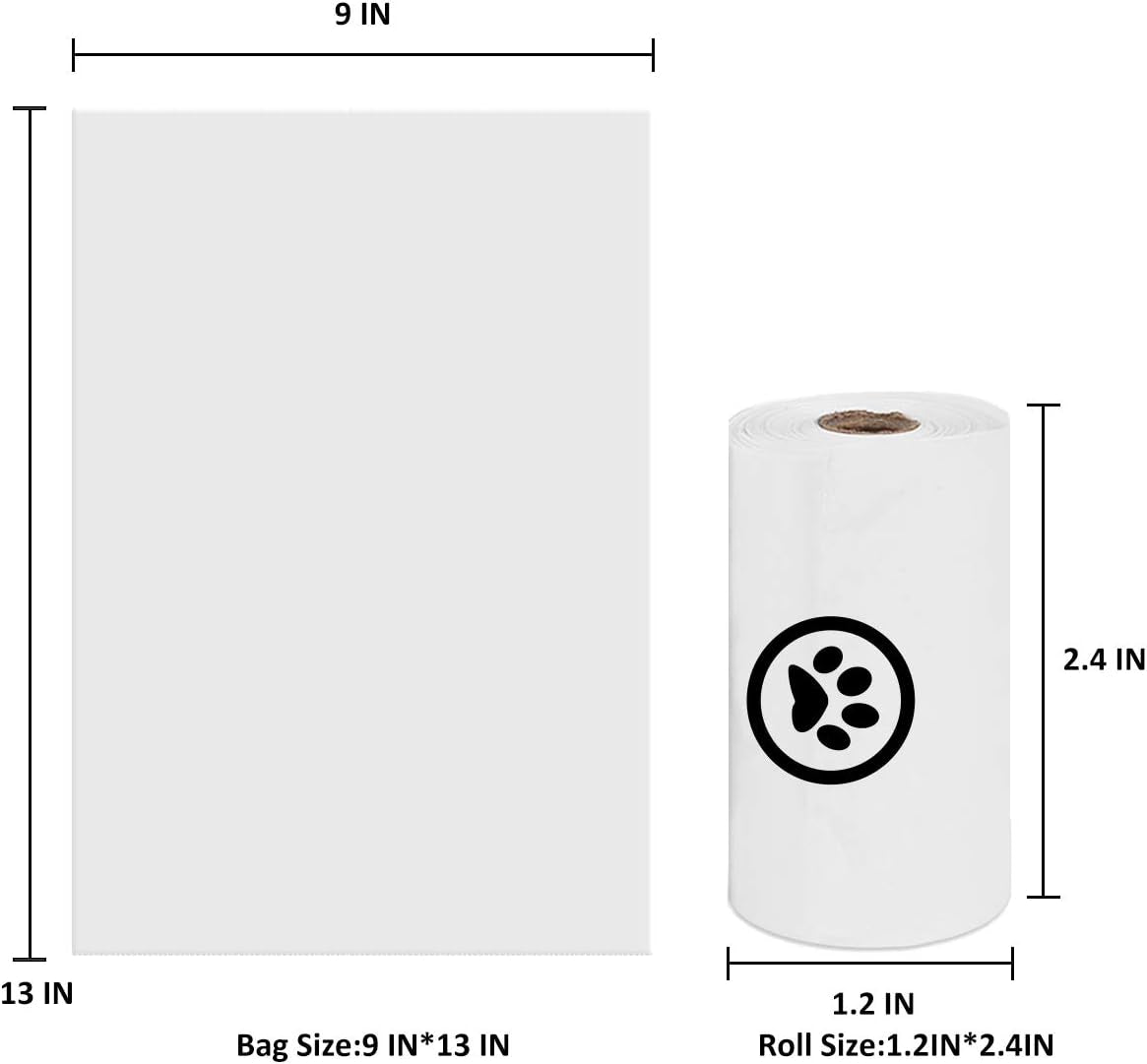 Dog Poop Bags, Extra Thick and Strong Dog Waste Bags, Leak-Proof Pet Waste Bags Refill Rolls, Large Size 9 X 13 Inches