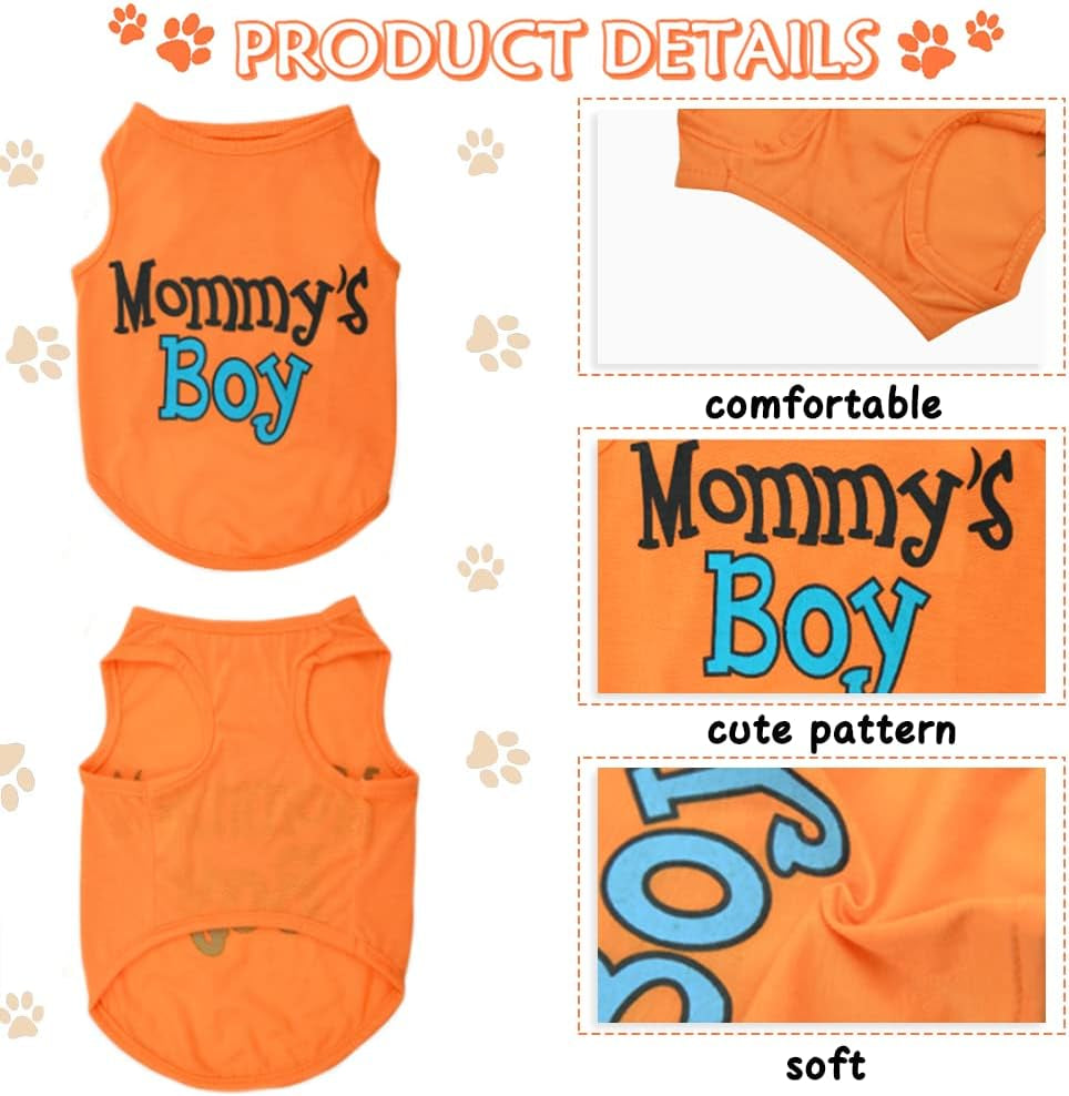 4 Pieces Thanksgiving Dog Clothes Pet Puppy Shirt Vest Cute Warm Clothing I Love Mommy'S Yorkie Chihuahua Outfit Cat Doggie Costumes (Medium/4.4-6.6 LB)
