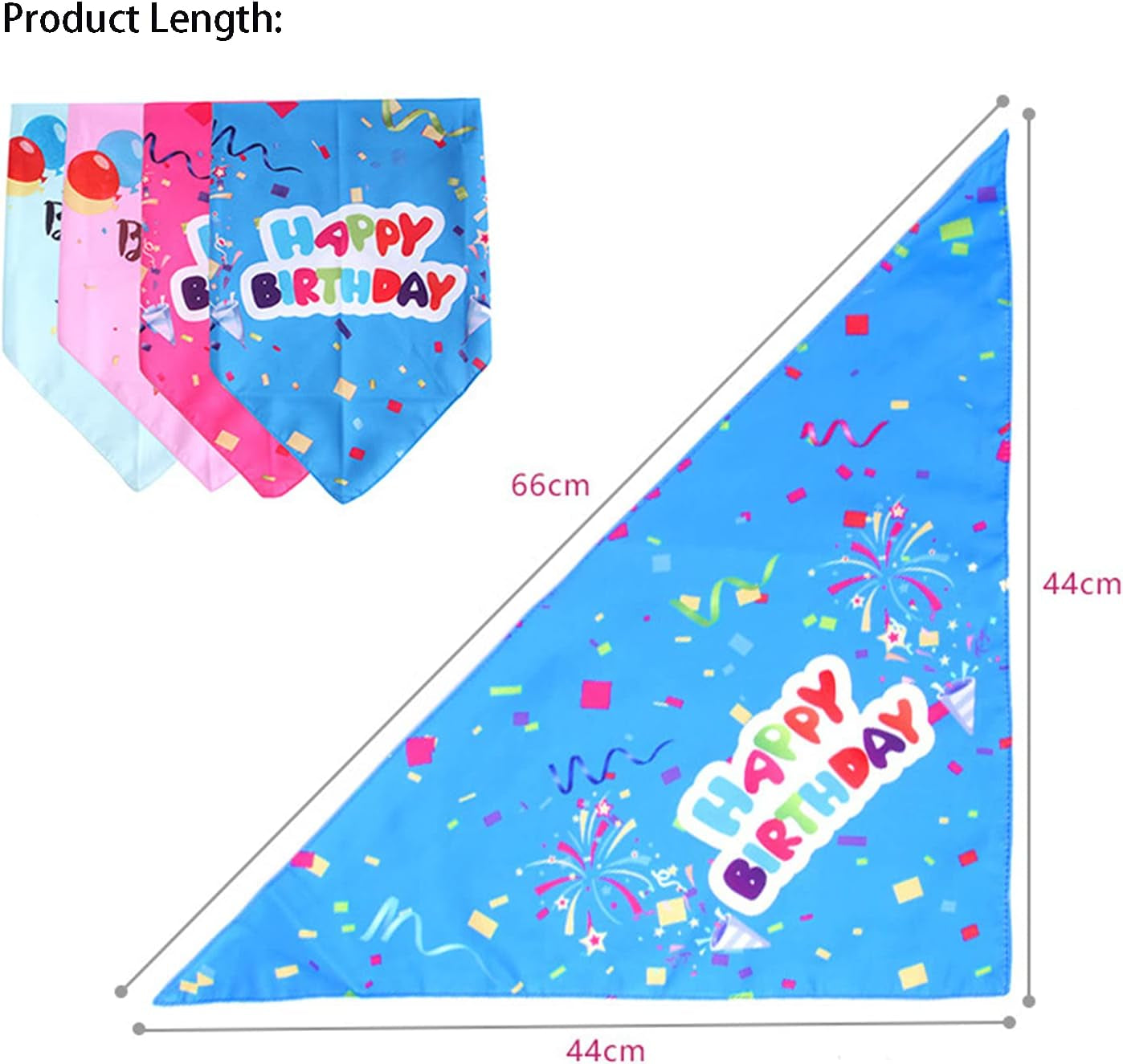 Dog Birthday Triangle Scarf with Cute Doggie Birthday Cake Party Hat, Pet Birthday Costume Accessories Headwear for Puppy Cat Small Dog Breeds(Pink, Cake Balloon)