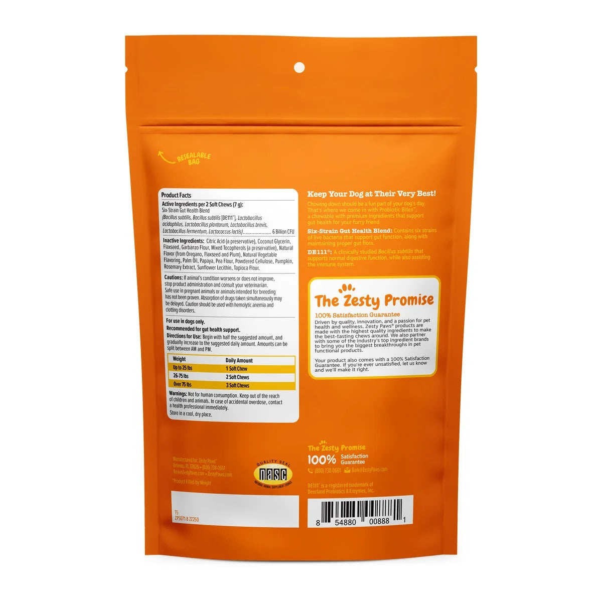 (6 Pack) Probiotic Bites for Dogs, to Support Gut Health, Pumpkin 60Ct