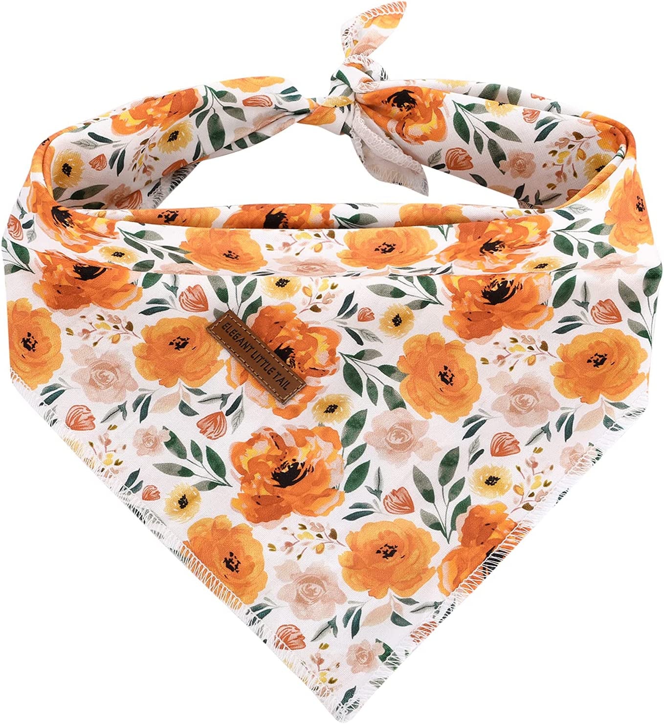Dog Bandanas - 1Pack Floral Print Washable Dog Scarf Female Square Dog Bib Kerchief Scarf Adjustable Pet Bandana for Medium Large Dogs