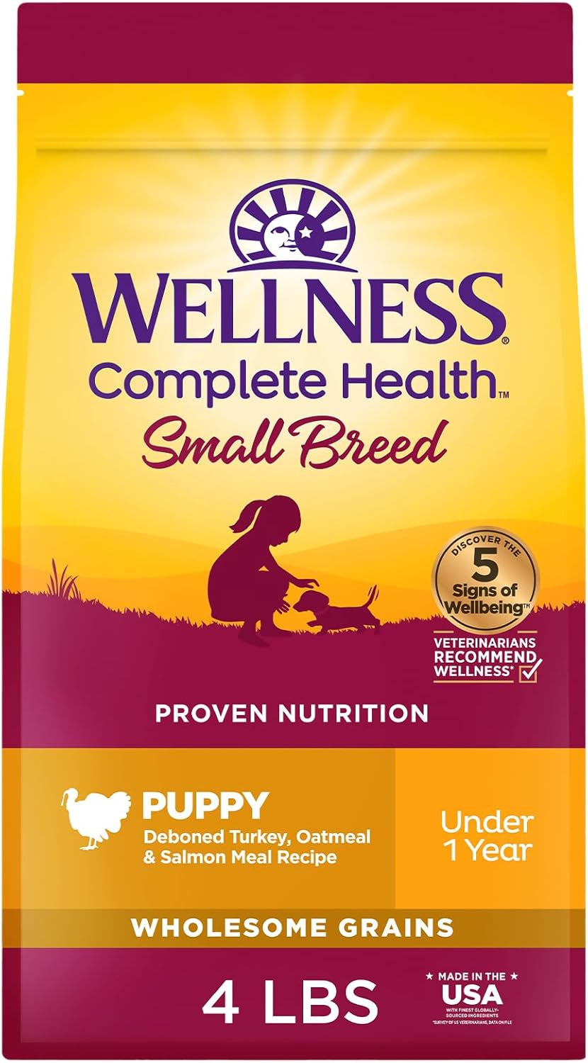 Complete Health Puppy Dry Dog Food, Small Breed, Wholesome Grains, Natural, Chicken, Oatmeal, & Salmon Recipe, (4-Pound Bag)