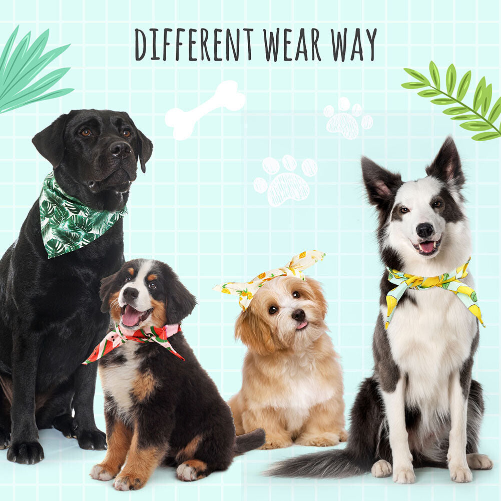 4PCS Dog Bandana for Small Medium Large Dogs Cats Puppy Hawaiian Kerchief Collar