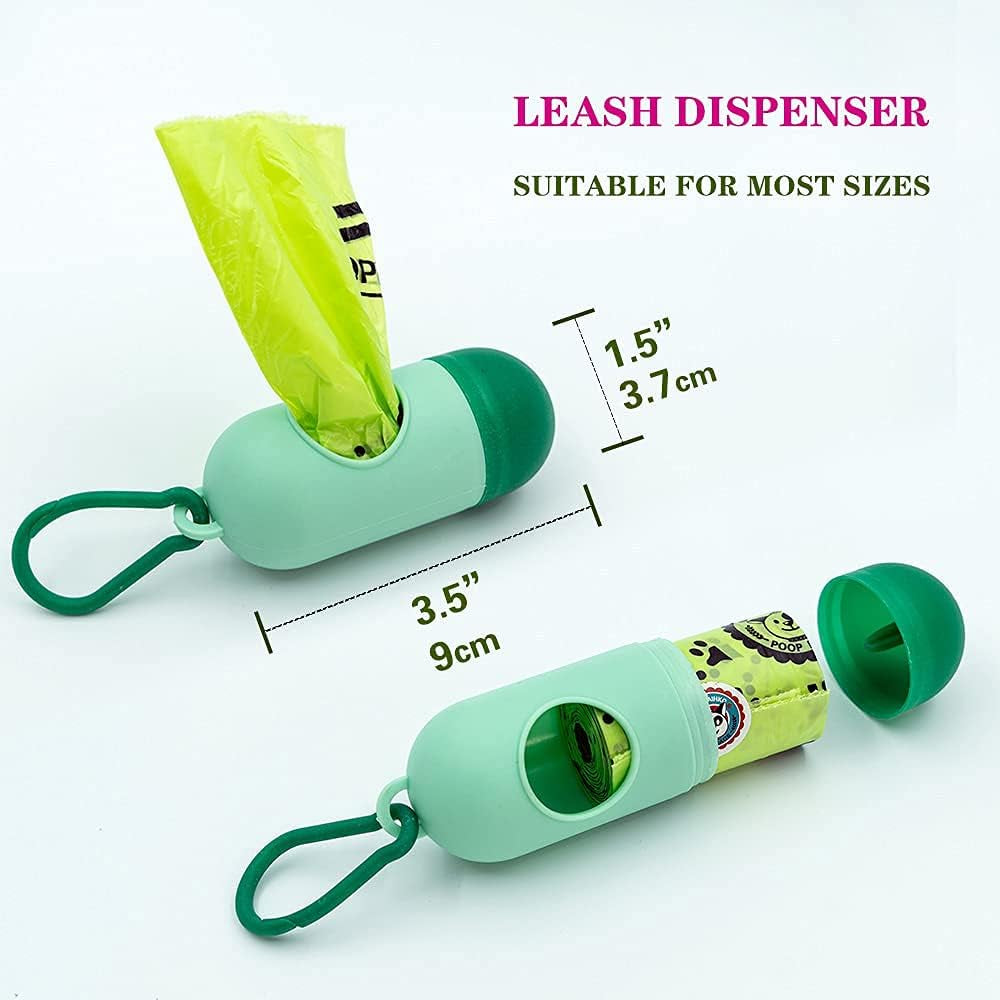 Dog Poop Bags Extra Thick Leak Proof Dog Waste Bags.Lavender-Scented Dog Poop Bags with EPI Additive,Doggie Poop Bag Carrier, Dispenser and Leash Clip Included