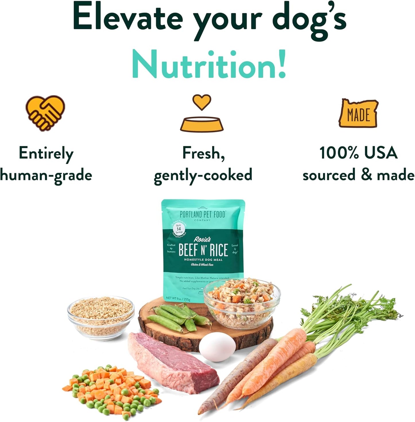 Mixed Fresh Dog Food Pouches Variety Pack - Human-Grade, Gluten-Free Wet Pet Meal Topper Mix-Ins & Meals - Small & Large Breed Puppy & Senior Dogs - Made in the USA - 8 Pack