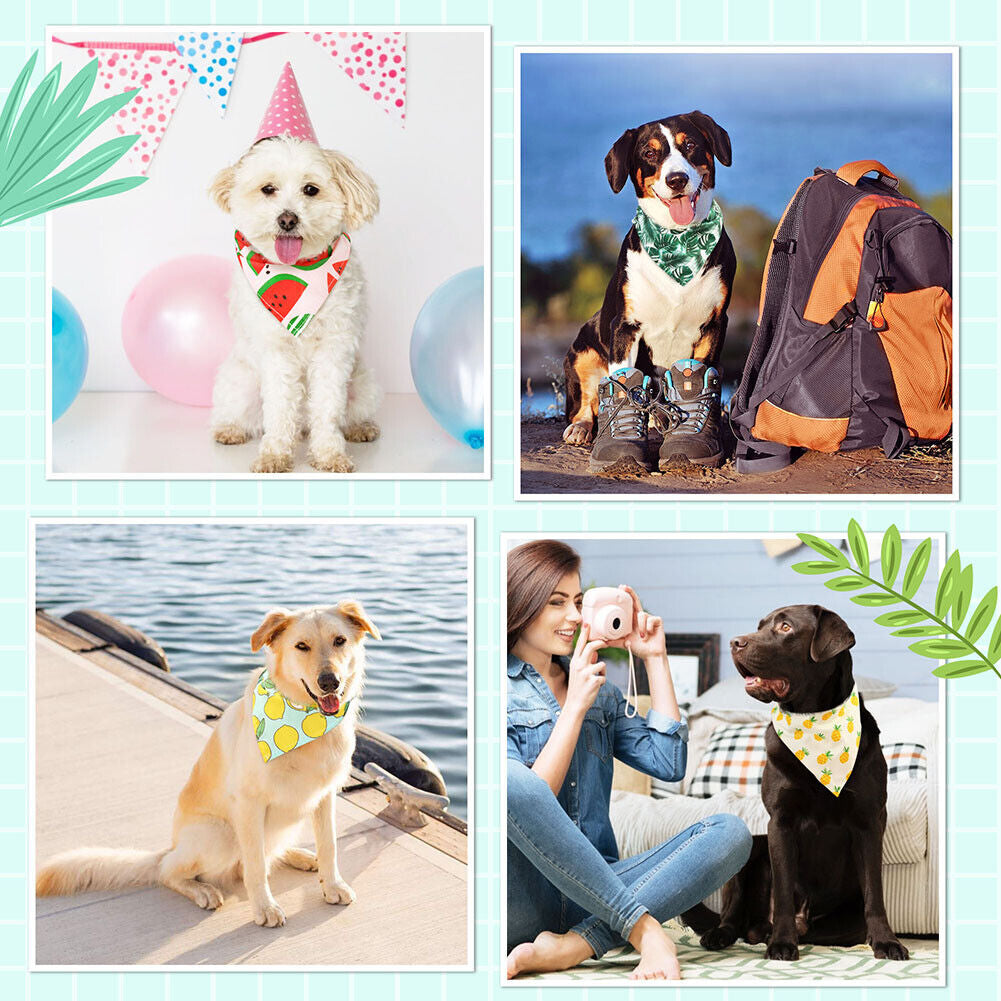 4PCS Dog Bandana for Small Medium Large Dogs Cats Puppy Hawaiian Kerchief Collar