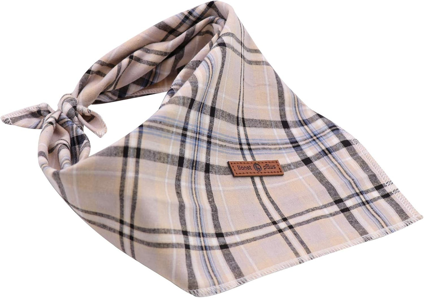 Dog Bandana Washable Cotton Handkerchief Scarf Triangle Bandana for Small Medium Large Dogs Grey