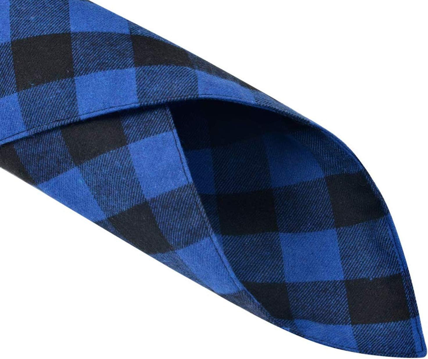 2 Pack Cat and Dog Collar Breakaway and Bandana Set with Bell, Adjustable Plaid Bowtie and Scarf Triangle Bibs Kerchief for Small/Medium/Large Dogs (Blue Plaid, S(9.8"-14"))