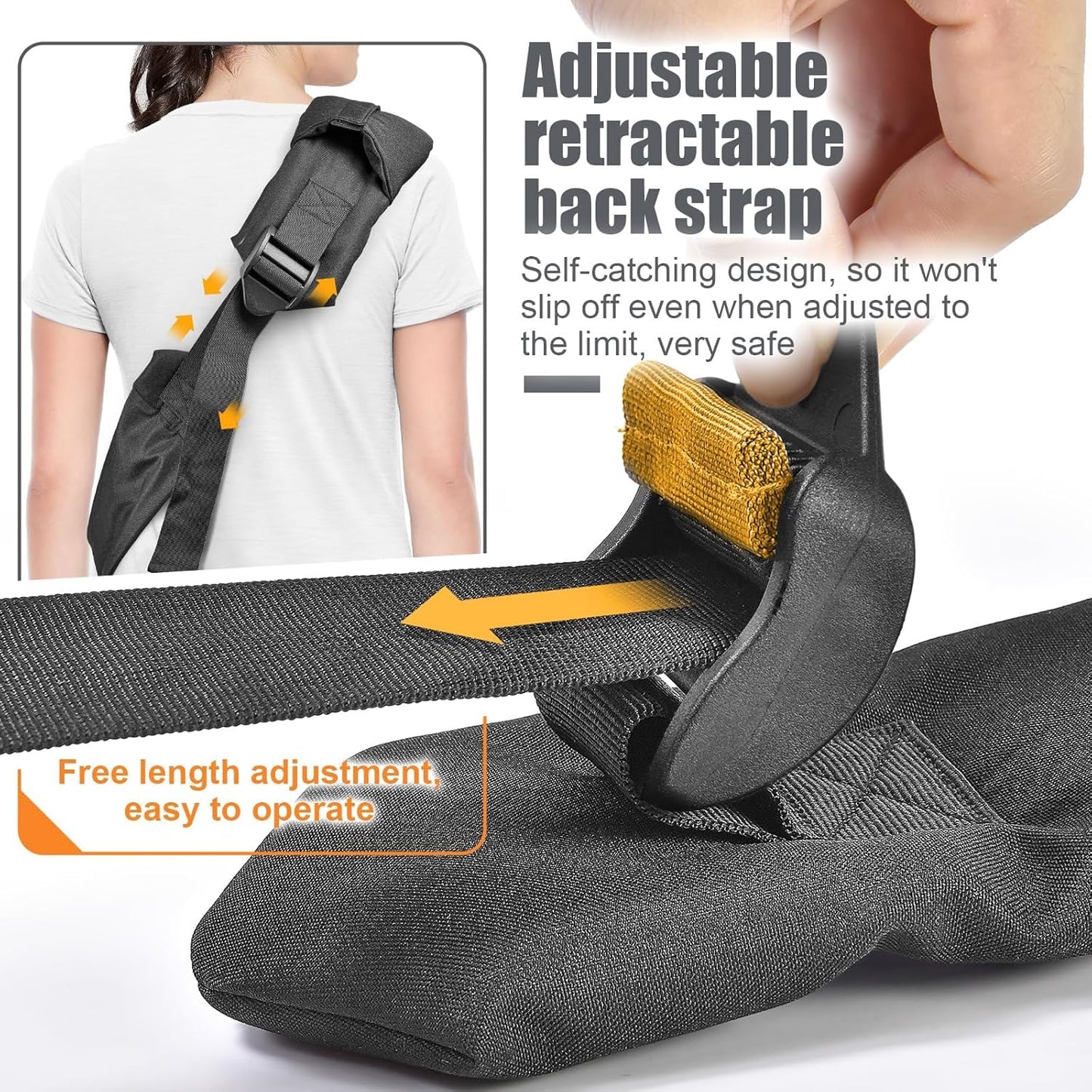 Dog Cat Sling Carrier Adjustable Padded Shoulder Strap with Zipper Pocket for Outdoor Travel (Black)
