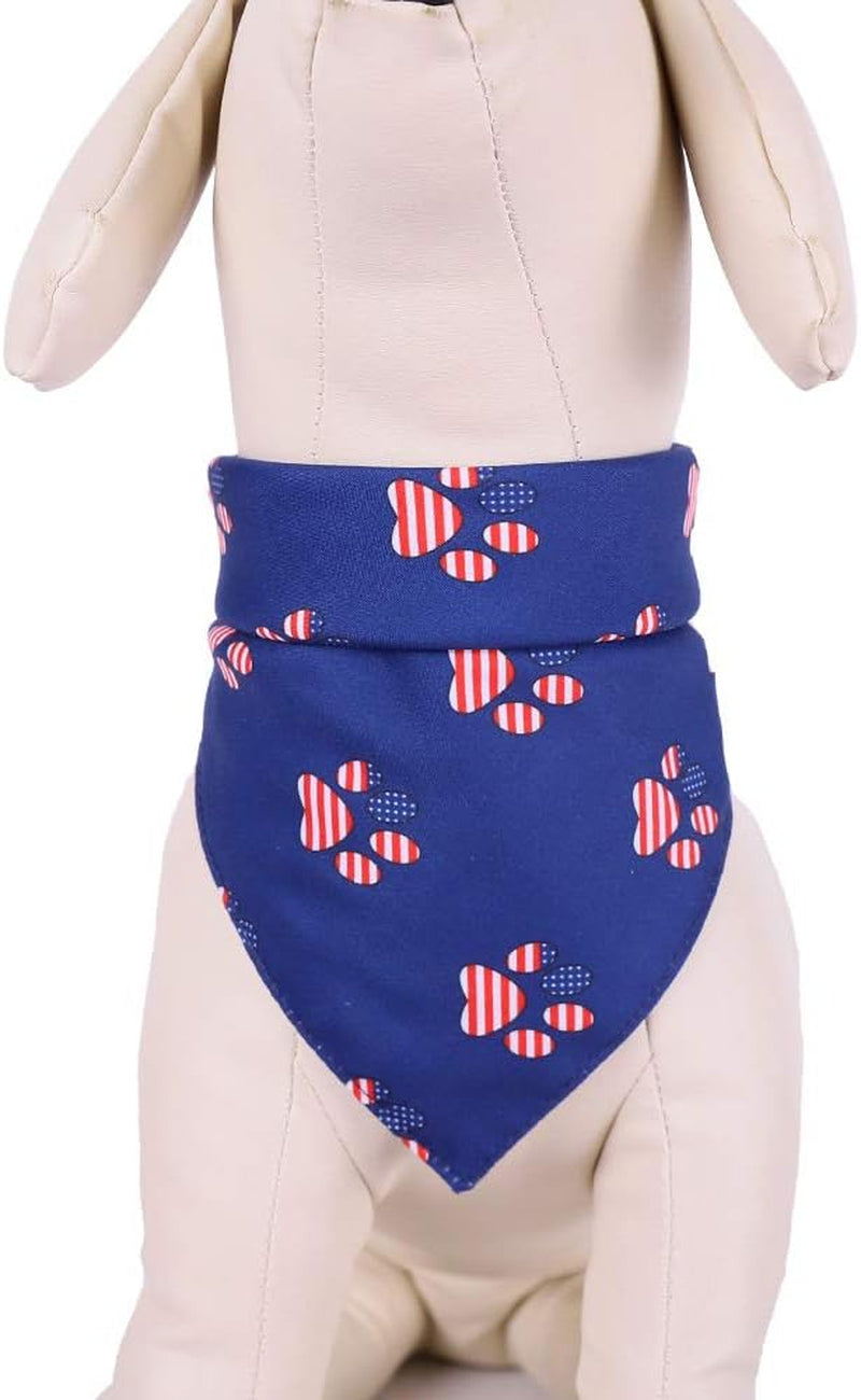 American Flag Dog Bandana USA Flag Accessories Decoration for Small and Medium Dogs Cats (Paw)