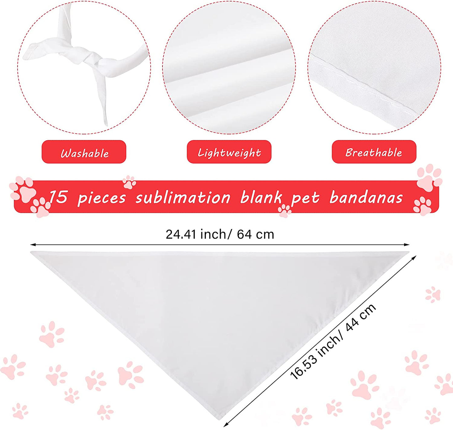 30 Pieces Sublimation Heat Transfer Dog Bandana Triangle Dog Scarf Polyester Pet Bandana DIY for Valentine Easter Saint Patrick'S Day