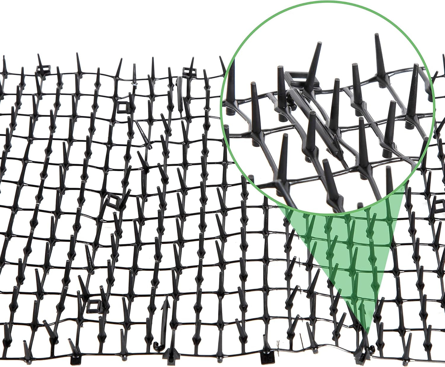 Cat Scat Mat with Spikes Digging Stopper (8 Ft.) Anti-Cat Network Cat Strips, Cat Deterrent Mat for Indoor and Outdoor with 6 Staples