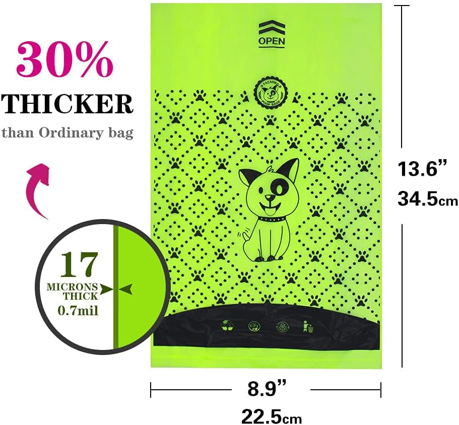 Dog Poop Bags Extra Thick Leak Proof Dog Waste Bags.Lavender-Scented Dog Poop Bags with EPI Additive,Doggie Poop Bag Carrier and Leash Clip Included…