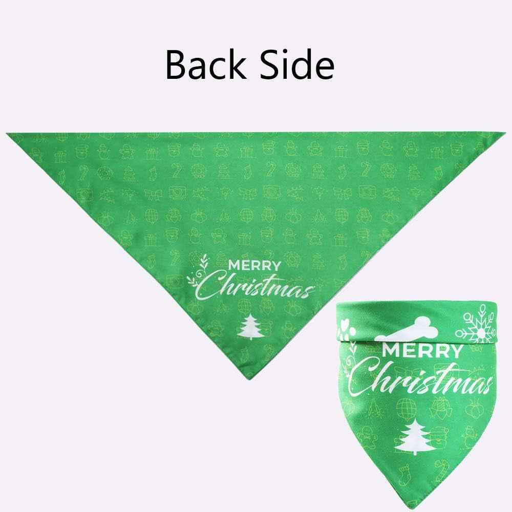 Christmas Dog Bandana, Pet Dog Puppy Holiday Scarf Triangle with Merry Christmas Snowman Print Accessories Bibs Kerchief Adjustable for Small Medium Large Dog 1 Pack