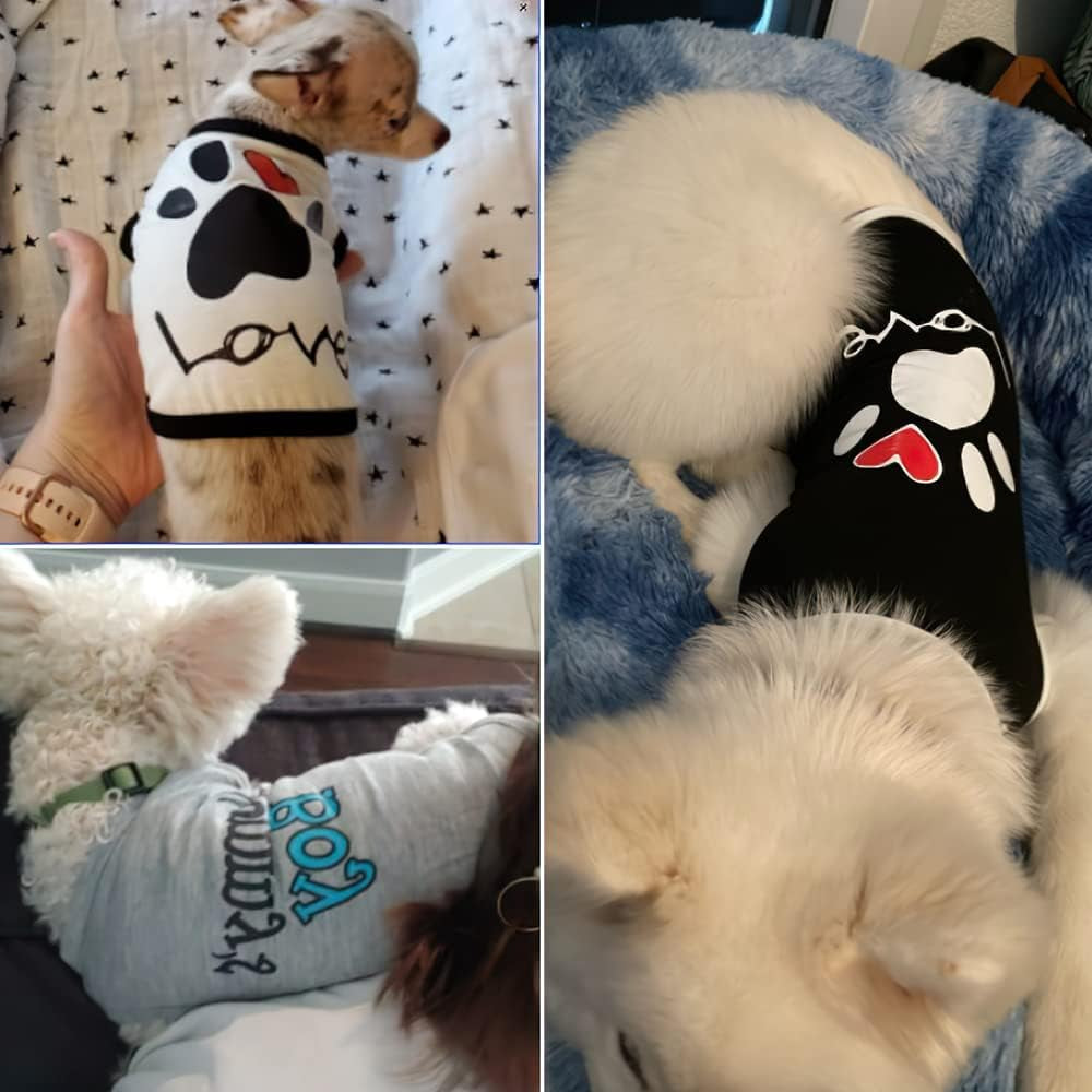 4 Pieces Thanksgiving Dog Clothes Pet Puppy Shirt Vest Cute Warm Clothing I Love Mommy'S Yorkie Chihuahua Outfit Cat Doggie Costumes (Medium/4.4-6.6 LB)