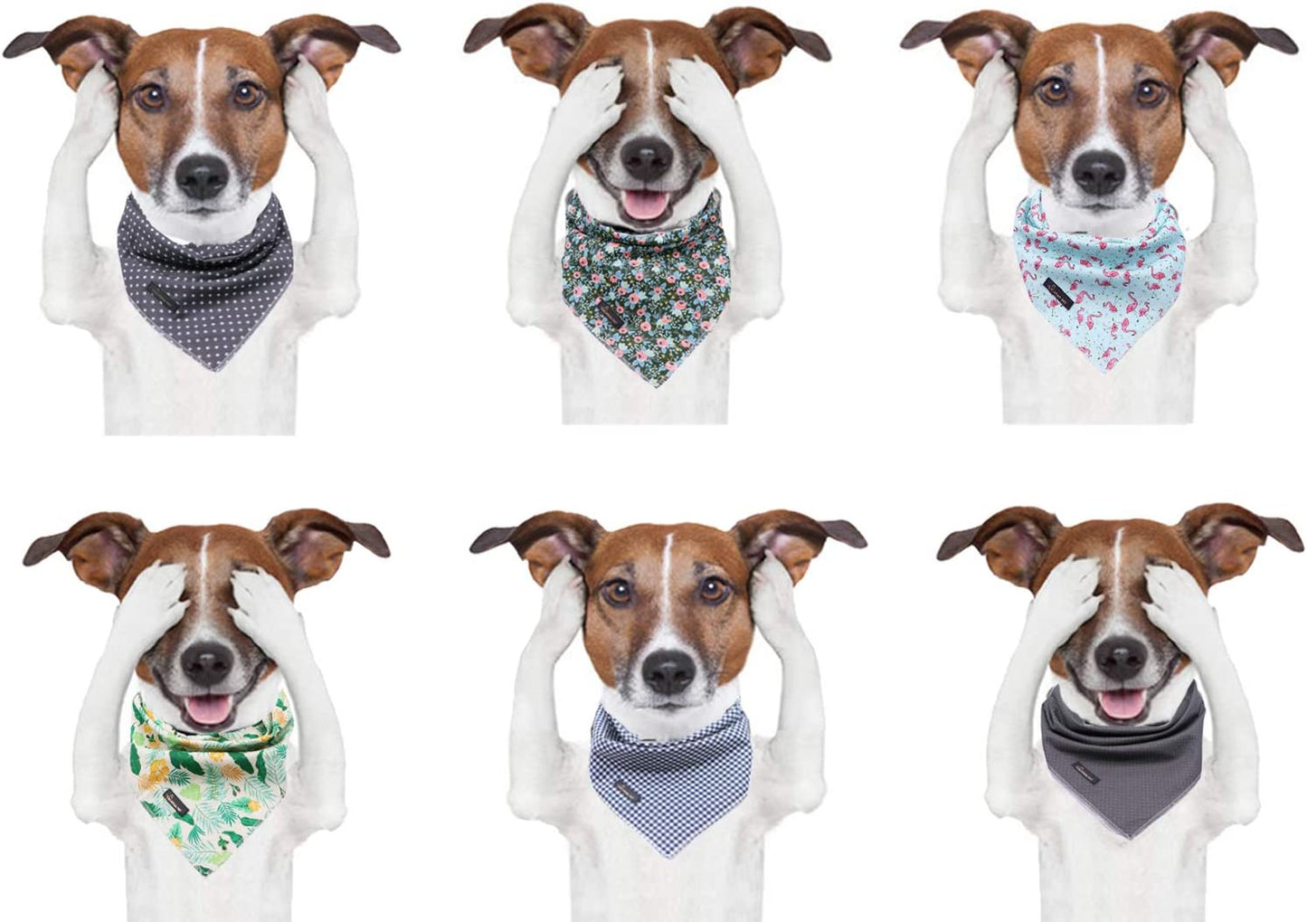 Cotton Dog & Cat Bandanas - Triangle Bibs Scarf for Small to Large Dogs & Cats