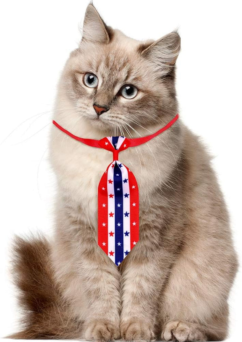 6 Pack American Flag 4Th of July Dog Bandana, Pet Dogs Triangle Bibs Scarf Bows and Ties, American Independence Day Memorial Day Flags Scarf Sets for Large, Medium, Small Dogs