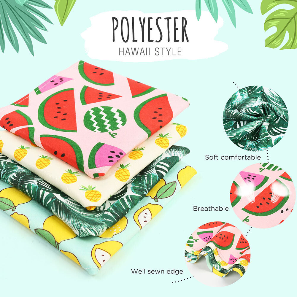 4PCS Dog Bandana for Small Medium Large Dogs Cats Puppy Hawaiian Kerchief Collar